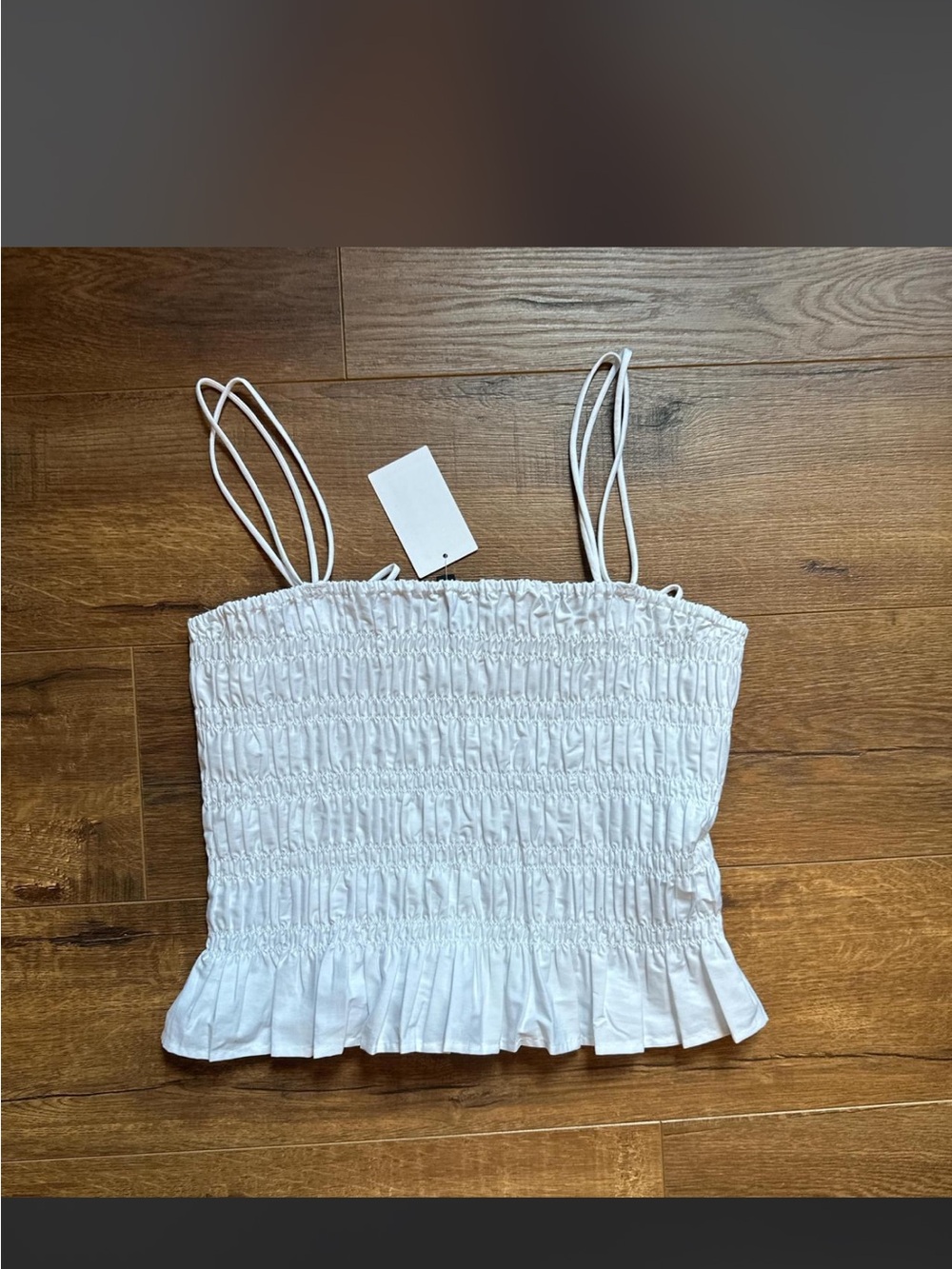 H&M Red, Black & White Smocked Ruffle Cami Tops (Set of 3) - Picture 6 of 6